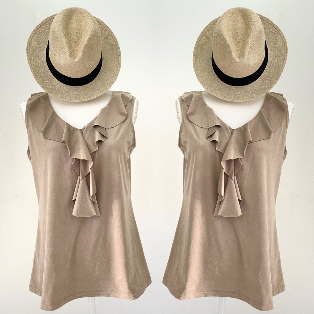 Suede light brown sleeveless top size M